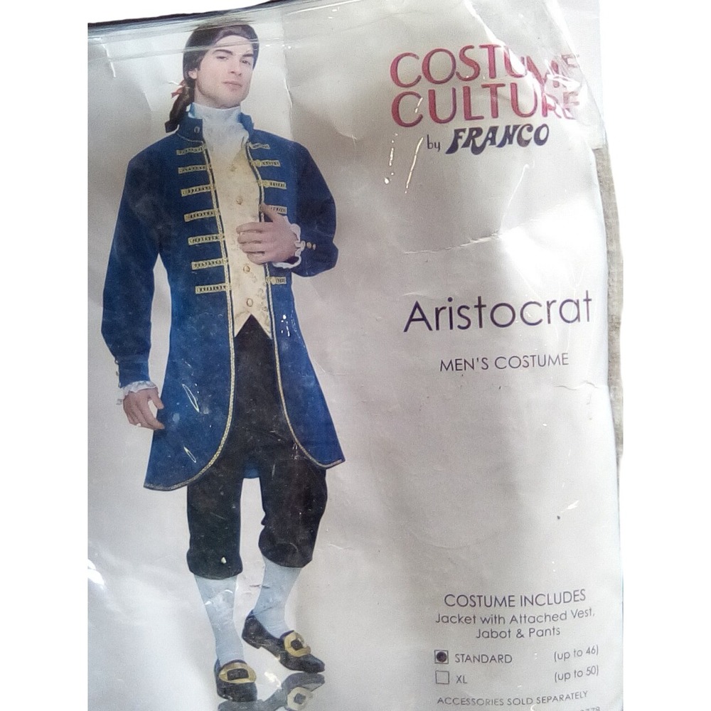 Costume Culture Franco Aristocrat Mens Costume Blue Gold Colonial Regency Std